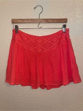 Women's Coral Lace-Trim Flow Skirt